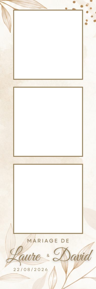Template bandelette mariage beige
