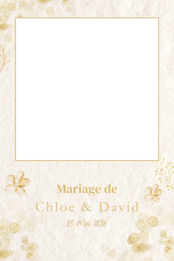 Template portrait mariage doré